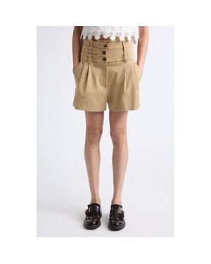 Monse Triple Waistband Wide Leg Shorts - Natural