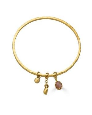 Loni Paul Jewelry Peach Moonstone Talisman Bangle Bracelet - Metallic