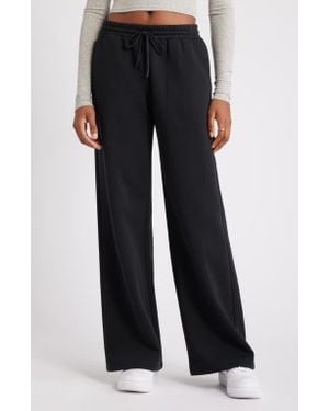 BP. Wide Leg Cotton Fleece Pants - Black