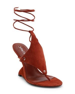 Jeffrey Campbell Pachouli Ankle Wrap Wedge Sandal - Red