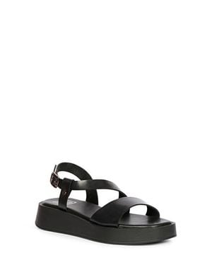 VIVI BLU Nasrin Ankle Strap Platform Wedge Sandal - Black