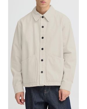 Solid Nadil Solid Cotton Button-Up Shirt Jacket - Natural