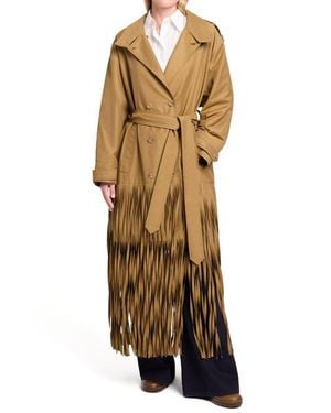Twp Fringe Benefit Water Repellent Twill Trench Coat - Brown