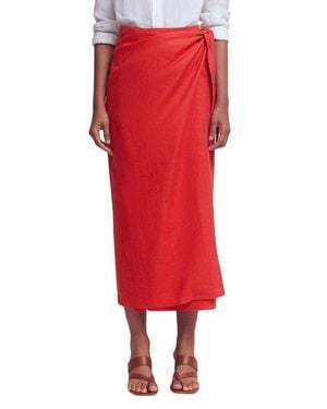 Boden Dimitra Tie-Waist Column Skirt - Red