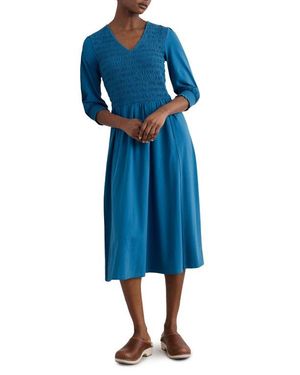 Seasalt Cornwall Sea Sound Smocked Midi Dress - Blue
