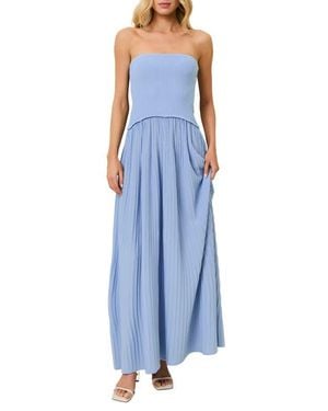 Solid & Striped Soglio Strapless Rib Maxi Dress - Blue