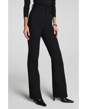 Spanx Button Pocket High Waist Flare Leg Pants - Black