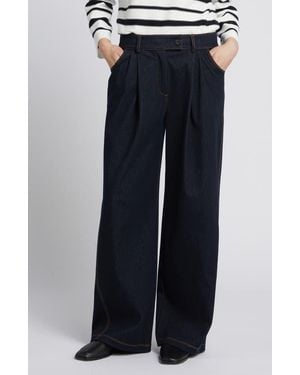 MM by Max Mara Sarta Wide Leg Jersey Trouser Jeans - Blue