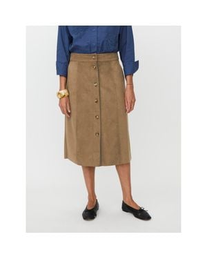 Masai Masynnora Button Front Midi Skirt - Natural