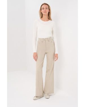Anatomie Harley Performance Cotton Travel Wide Leg Pant - Natural