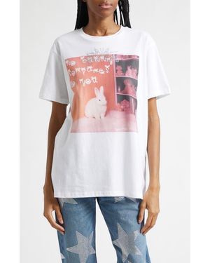 Collina Strada Oversize Organic Cotton Graphic T-Shirt - Blue