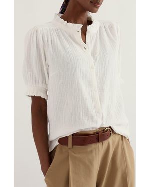 Seasalt Cornwall Shore Patch Organic Cotton Button-Up Top - Natural