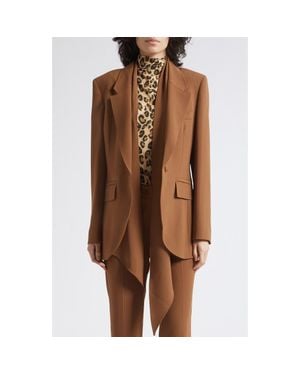 Marella Peak Lapel Structured Blazer - Brown