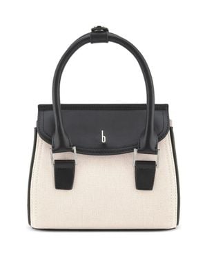 BEHNO Mini Coco Canvas & Leather Satchel - Black