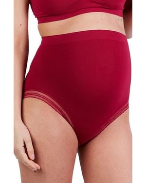 Cache Coeur Milk Seamless High Waist Maternity Briefs - Red