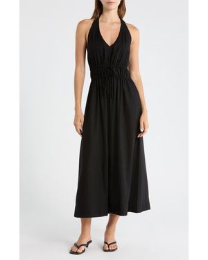 PAIGE Alysha Halter Midi Dress - Black