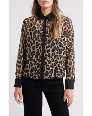 NIKKI LUND Leo Spot Button-Up Shirt - Black