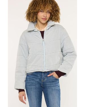 Kancan Luciana Denim Puffer Jacket - White
