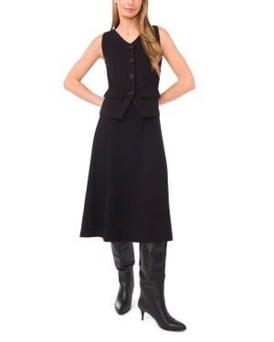 Halogen® Vest Midi Dress - Black