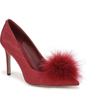 Sam Edelman Hazel Feather Embellished Pump - Red