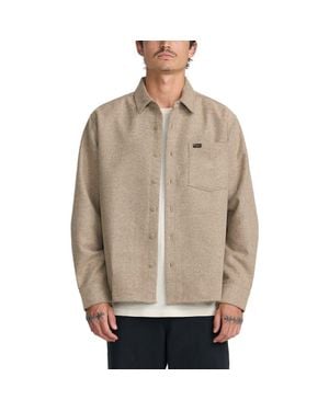 RVCA Dayshift Flannel Button-Up Shirt - Brown