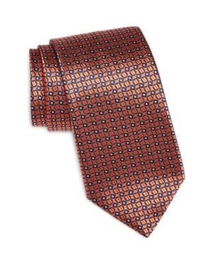 Canali Geometric Silk Tie - Red