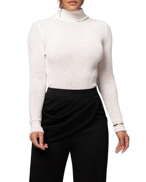 JLUXLABEL Carli Turtleneck Rib Top - White