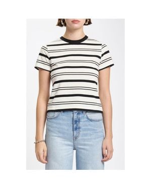 DAZE Zuma Striped Crewneck T-Shirt - Black