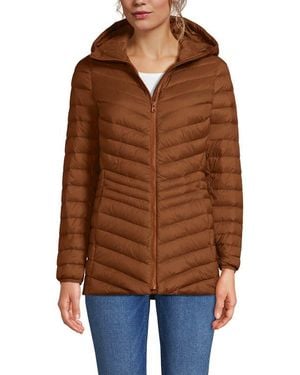 Lands' End Ultralight Packable Down Jacket - Brown
