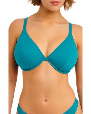 Freya Jewel Cove Underwire Plunge Bikini Top - Blue