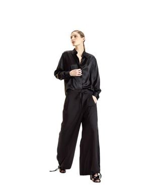 Cynthia Rowley Silk Button Up Shirt - Black