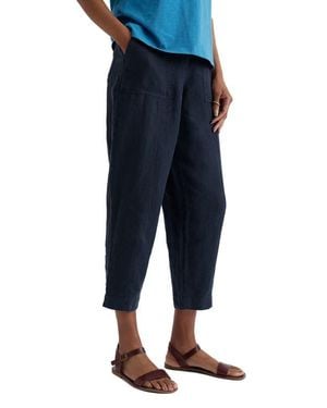 Seasalt Cornwall Saltings Cropped Linen Pants - Blue