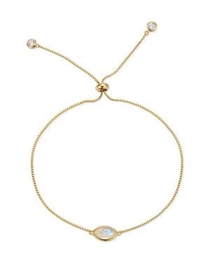 st. Moran 14K Plate Moonstone Slider Bracelet - Metallic