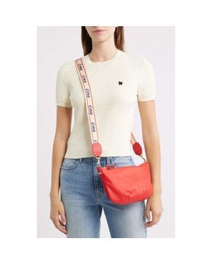 Clare V. Petit Moyen Leather Messenger Bag - Red