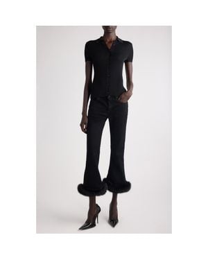 Balenciaga Short Sleeve Rib Top - Black