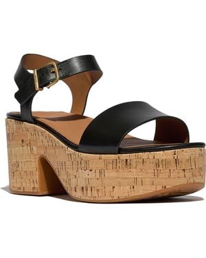 Fitflop Platfforms Ankle Strap Platform Wedge Sandal - Metallic