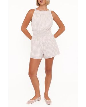 Petal & Pup Felicity Gingham Romper - White