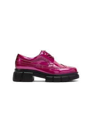 MARC NOLAN Ms. Alexander Leather Lug Wingtip Derby - Purple