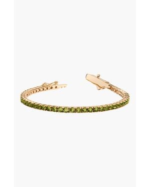 AUrate New York Lab Grown Peridot Tennis Bracelet - White