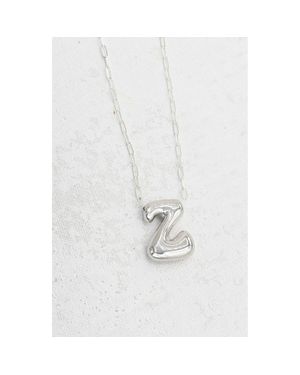 Emerson & Oliver Small Paperclip Necklace With Letter Charm - White