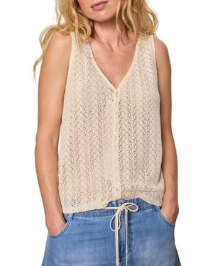 Sanctuary No Rush Front Button Sweater Vest - Blue