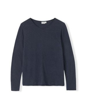 Celtic & Co. Linen Blend Long Sleeve T-Shirt - Blue