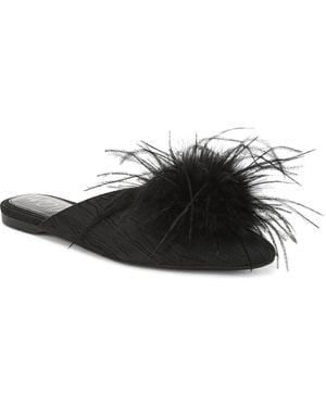 Sam Edelman Khai Feather Flat Mule - Black