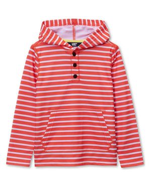 Lands' End Boys Henley Pullover Hoodie - Red