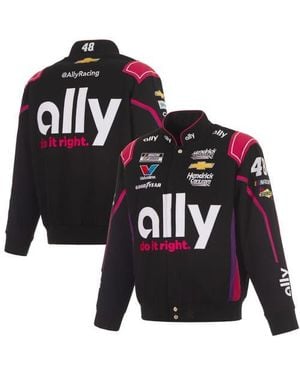 JH Design Alex Bowman Ally Full-Snap Twill Uniform Jacket - Black
