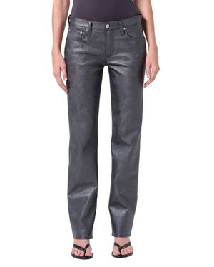 Agolde Slim Fit Recycled Leather Pants - Blue