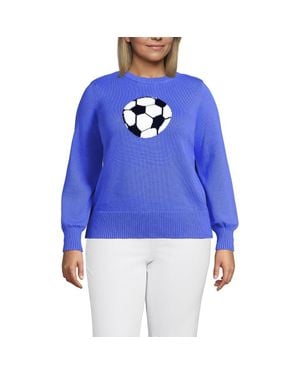 Lands' End Drifter Sports Icon Sweater - Blue