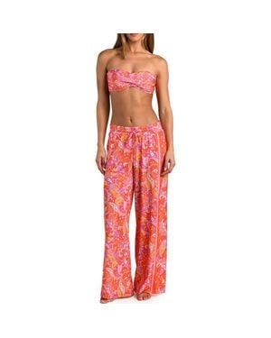 Sunshine 79 Paisley Daze Cover-Up Pants - Red