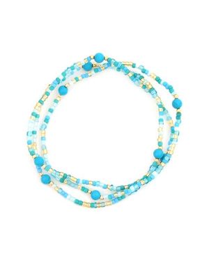 Panacea Set Of 3 Beaded Stretch Bracelets - Blue