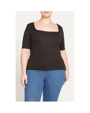 UNIVERSAL STANDARD Foundation Short Sleeve Top - Black